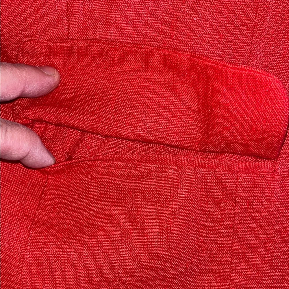 Elegant Red Women's Linen‎ Blazer 10 EUC
